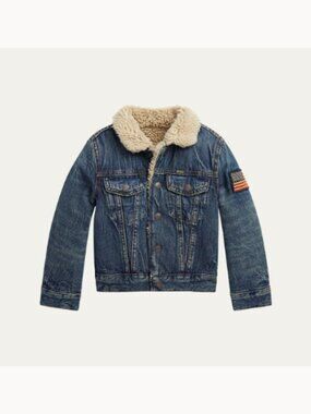 Polo Ralph Lauren NWT Boy's Denim Sherpa Outerwear Trucker Jacket (ORIG. $155)